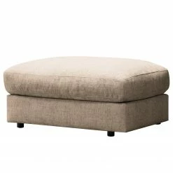 Fredriks Polsterhocker Circle - Flachgewebe Vega: Bisquit