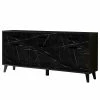 Jack & Alice Sideboard Fintel I - Marmor Schwarz Dekor / Schwarz
