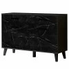 Jack & Alice Sideboard Fintel II - Marmor Schwarz Dekor / Schwarz