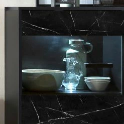 Jack & Alice Kommode Fintel II - Marmor Schwarz Dekor / Schwarz -Wohnzimmermöbel boutique en ligne 1000307052 211110 08234500089 DETAILS P000000001000307052