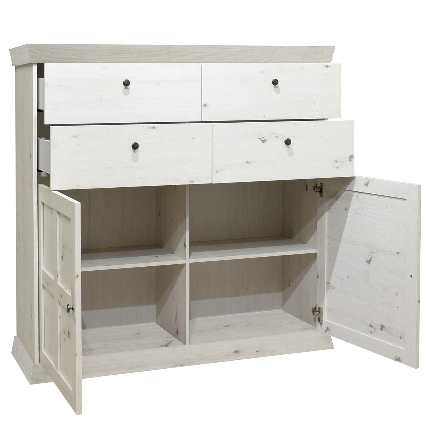 Ridgevalley Highboard Maiossa III - Pinie Weiß Dekor 5 Ridgevalley Highboard Maiossa III - Pinie Weiß Dekor – Bild 5