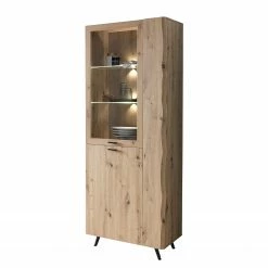 Ars Natura Vitrinenschrank Dorchester - Eiche Artisan Dekor