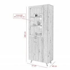 Ars Natura Vitrinenschrank Dorchester - Eiche Artisan Dekor -Wohnzimmermöbel boutique en ligne 1000309599 211118 065805000517 SKETCH DETAILS P000000001000309599 sketch