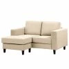Norrwood Ecksofa MAISON 1-Sitzer mit Longchair - Samt Vaia: Creme - Breite: 150 cm - Longchair davorstehend links