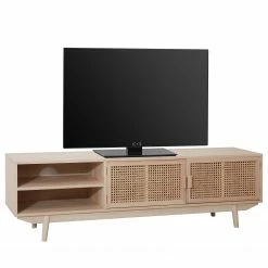 Norrwood TV-Lowboard Pini - Wiener Geflecht / Echtholzfurnier - Natur / Paulownia