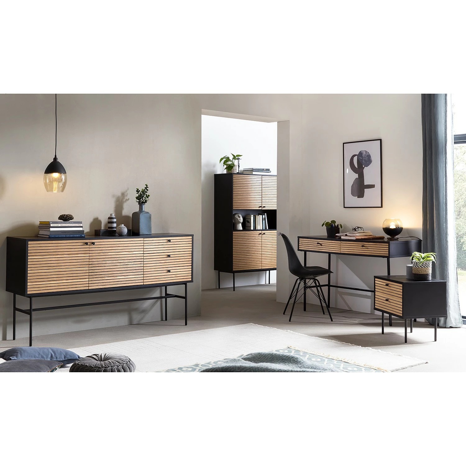 Red Living Konsolentisch Uckerby - Echtholzfurnier - Eiche / Schwarz 3 Red Living Konsolentisch Uckerby - Echtholzfurnier - Eiche / Schwarz – Bild 3