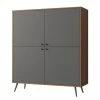 Loftscape Highboard Sirkka - Grau / Walnuss Dekor