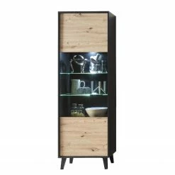 Norrwood Wohnwand Argenteuil I (4-teilig) - Eiche Artisan Dekor / Schwarz -Wohnzimmermöbel boutique en ligne 1000310663 211125 145324000045 DETAILS P000000001000310663