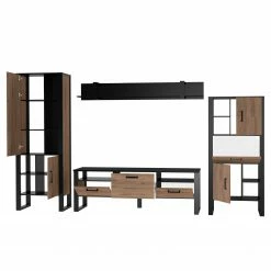 Red Living Wohnwand Norddal I (4-teilig) - Nussbaum Dekor / Schwarz 16 Red Living Wohnwand Norddal I (4-teilig) - Nussbaum Dekor / Schwarz -Wohnzimmermöbel boutique en ligne 1000310665 211125 14541200061 DETAILS P000000001000310665