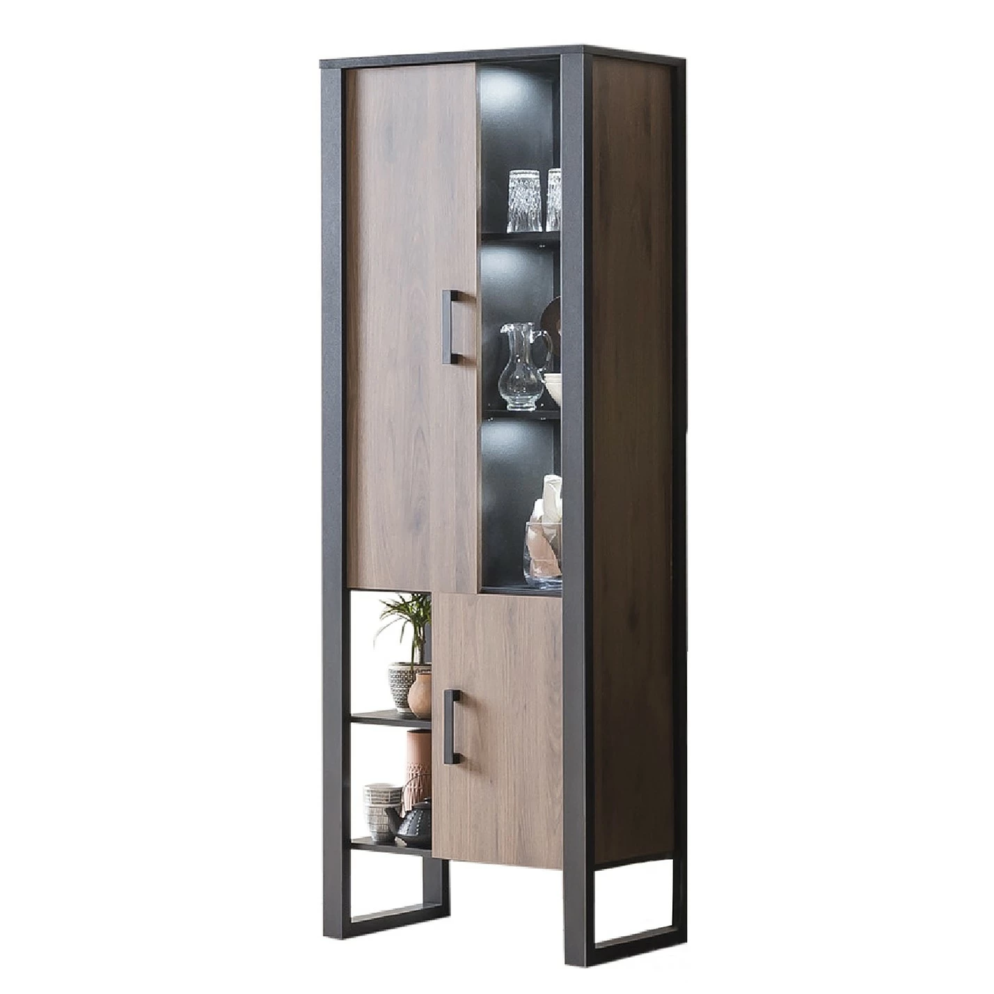 Red Living Wohnwand Norddal I (4-teilig) - Nussbaum Dekor / Schwarz 10 Red Living Wohnwand Norddal I (4-teilig) - Nussbaum Dekor / Schwarz – Bild 10