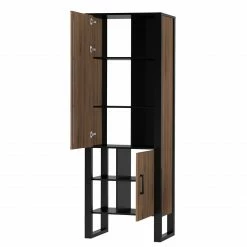 Red Living Wohnwand Norddal I (4-teilig) - Nussbaum Dekor / Schwarz 18 Red Living Wohnwand Norddal I (4-teilig) - Nussbaum Dekor / Schwarz -Wohnzimmermöbel boutique en ligne 1000310665 211125 14542200073 DETAILS P000000001000310665