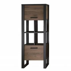 Red Living Wohnwand Norddal III (4-teilig) - Nussbaum Dekor / Schwarz -Wohnzimmermöbel boutique en ligne 1000310667 211125 14554100093 DETAILS P000000001000310667