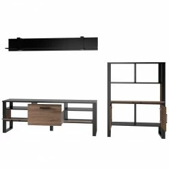 Red Living Wohnwand Norddal IV (3-teilig) - Nussbaum Dekor / Schwarz 14 Red Living Wohnwand Norddal IV (3-teilig) - Nussbaum Dekor / Schwarz -Wohnzimmermöbel boutique en ligne 1000310668 211125 145543000100 DETAILS P000000001000310668