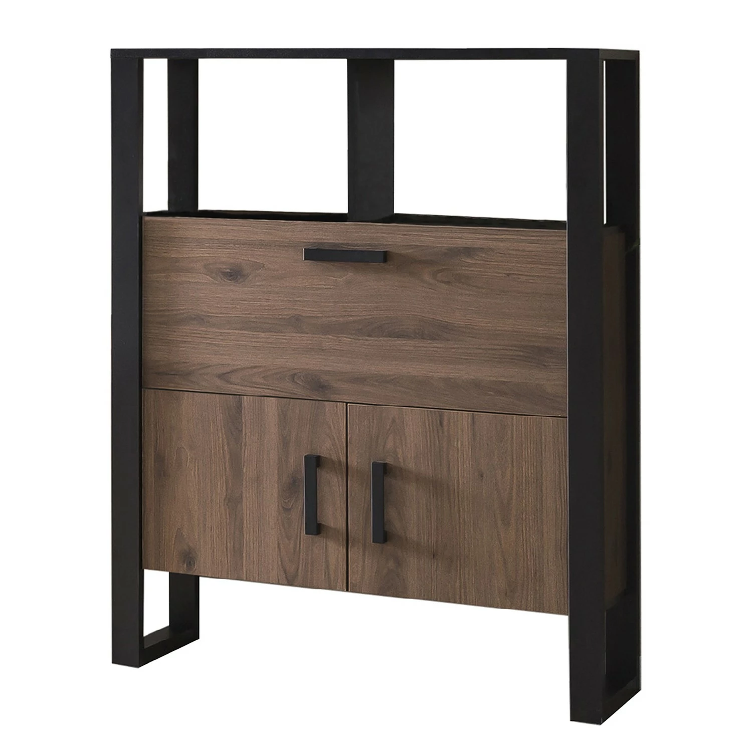 Red Living Wohnwand Norddal IV (3-teilig) - Nussbaum Dekor / Schwarz 7 Red Living Wohnwand Norddal IV (3-teilig) - Nussbaum Dekor / Schwarz – Bild 7