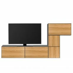 Now! by hülsta Wohnwand now to go colour V (5-teilig) - Natureiche / Diamantgrau