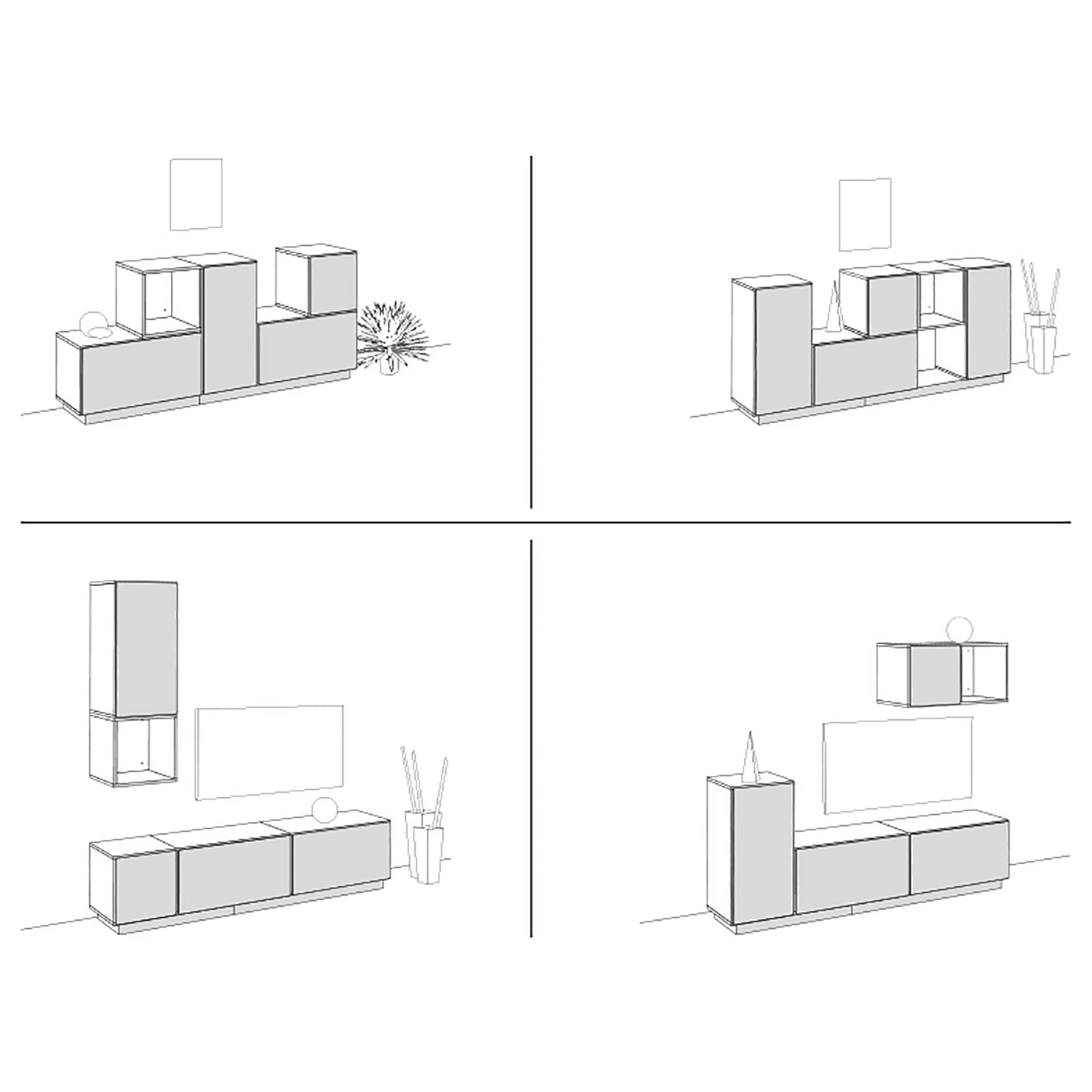 Now! by hülsta Wohnwand now to go colour I (4-teilig) - Hochglanz Reinweiß / Schneeweiß 6 Now! by hülsta Wohnwand now to go colour I (4-teilig) - Hochglanz Reinweiß / Schneeweiß – Bild 6