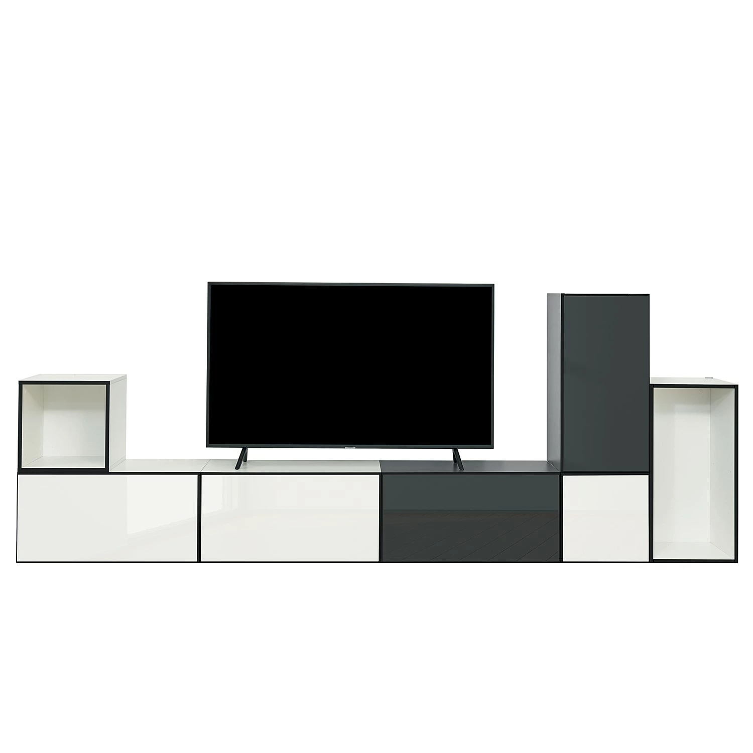 Now! by hülsta Wohnwand now to go colour VI (7-teilig) - Hochglanz Reinweiß / Hochglanz Diamantgrau 6 Now! by hülsta Wohnwand now to go colour VI (7-teilig) - Hochglanz Reinweiß / Hochglanz Diamantgrau – Bild 6