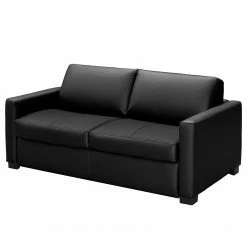 Loftscape Schlafsofa Latino - Echtleder Mabel: Schwarz - Breite: 190 cm - Mit Schlaffunktion
