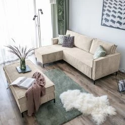 Loftscape Ecksofa Maura - Cordstoff Poppy: Beige - Mit Hocker -Wohnzimmermöbel boutique en ligne 1000311495 211202 06563600060 MOOD DETAILS P000000001000311495 mood