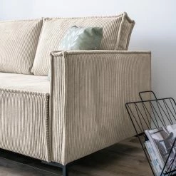 Loftscape Ecksofa Maura - Cordstoff Poppy: Beige - Mit Hocker -Wohnzimmermöbel boutique en ligne 1000311495 211202 06563700093 DETAILS P000000001000311495