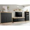 Ridgevalley Wohnwand Maiossa III (4-teilig) - Anthrazit / Eiche Dekor
