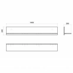 Loftscape Wandboard Mantador - Grau - Breite: 140 cm 9 Loftscape Wandboard Mantador - Grau - Breite: 140 cm -Wohnzimmermöbel boutique en ligne 1000312620 211216 120712000578 SKETCH DETAILS P000000001000312620 sketch