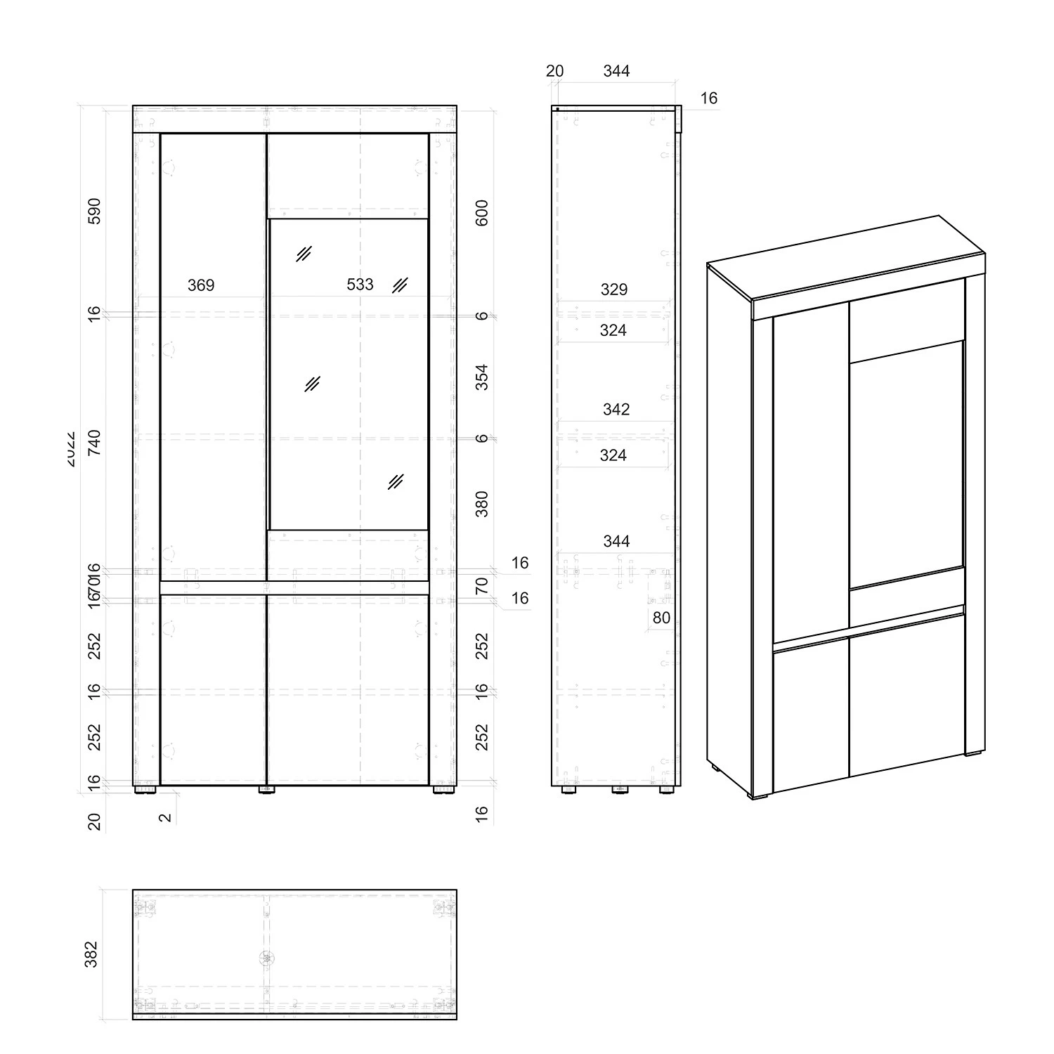 Loftscape Wohnwand Stonda III (4-teilig) - Anthrazit 18 Loftscape Wohnwand Stonda III (4-teilig) - Anthrazit – Bild 18