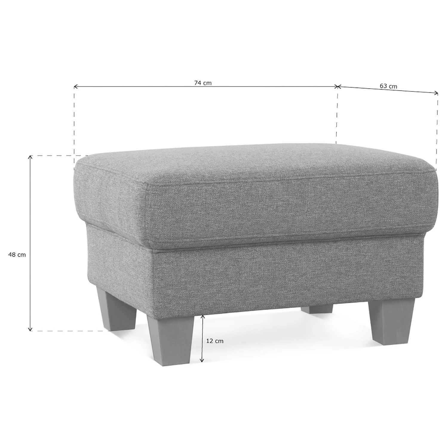 Fredriks Polsterhocker Eustis - Flachgewebe Amra: Anthrazit 7 Fredriks Polsterhocker Eustis - Flachgewebe Amra: Anthrazit – Bild 7