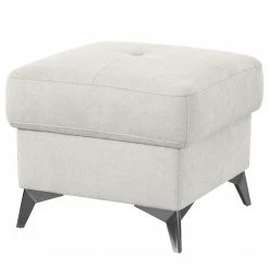 Fredriks Polsterhocker DeWitt - Flachgewebe Olea: Silber