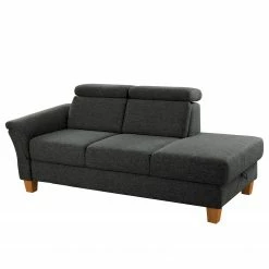 Fredriks Recamiere Eustis - Flachgewebe Amra: Anthrazit - Longchair davorstehend links