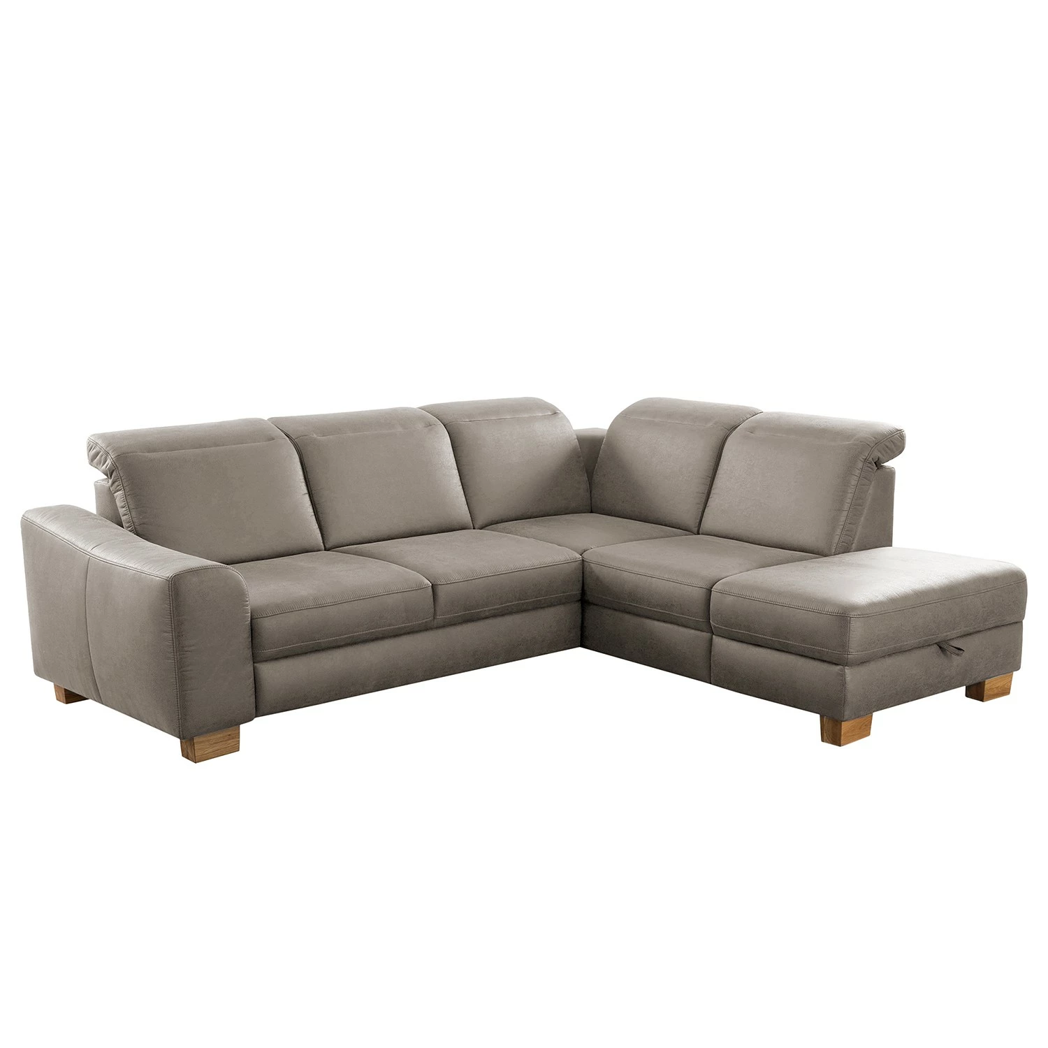 Fredriks Ecksofa Kikuu - Microfaser - Microfaser Taeko: Grau - Ottomane davorstehend rechts - Mit Schlaffunktion 1 Fredriks Ecksofa Kikuu - Microfaser - Microfaser Taeko: Grau - Ottomane davorstehend rechts - Mit Schlaffunktion