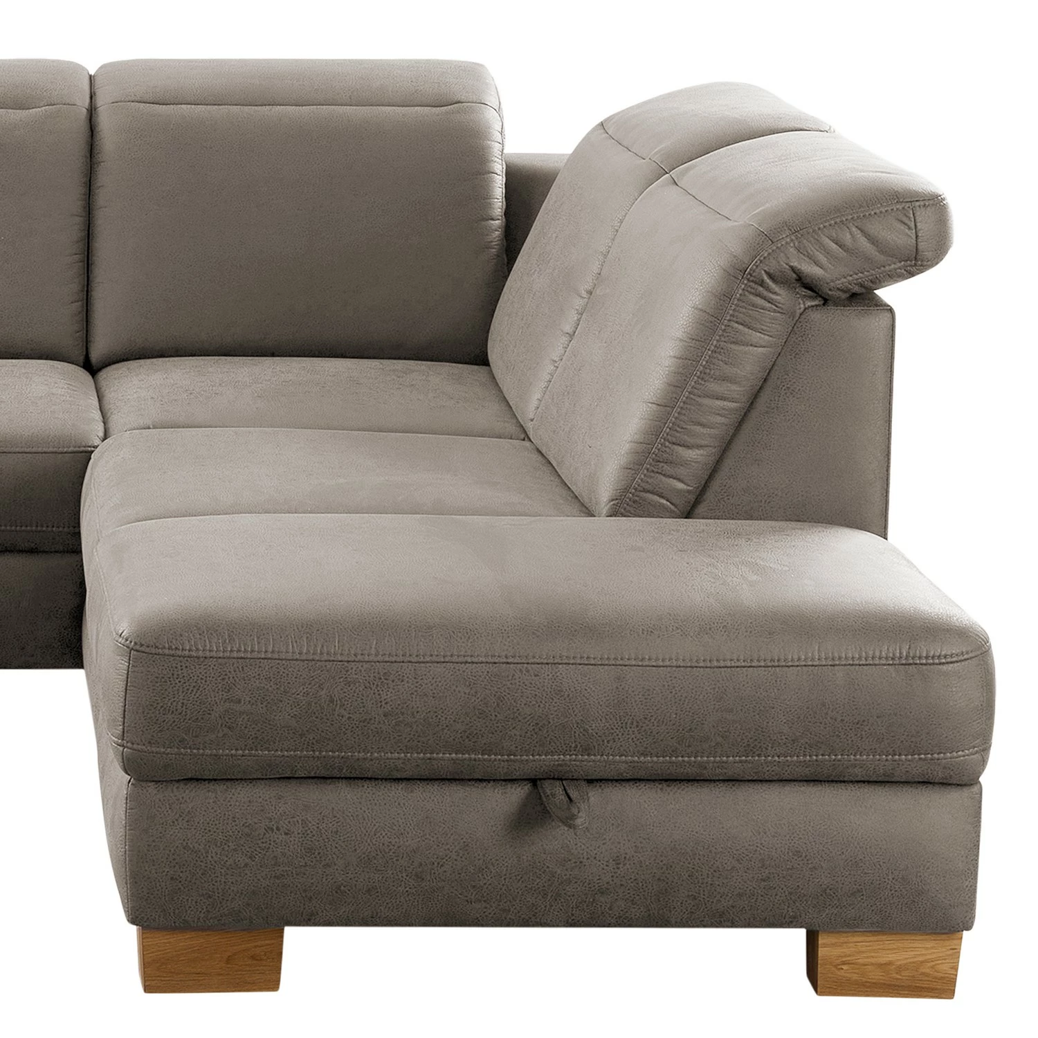 Fredriks Ecksofa Kikuu - Microfaser - Microfaser Taeko: Grau - Ottomane davorstehend rechts - Mit Schlaffunktion 8 Fredriks Ecksofa Kikuu - Microfaser - Microfaser Taeko: Grau - Ottomane davorstehend rechts - Mit Schlaffunktion – Bild 8