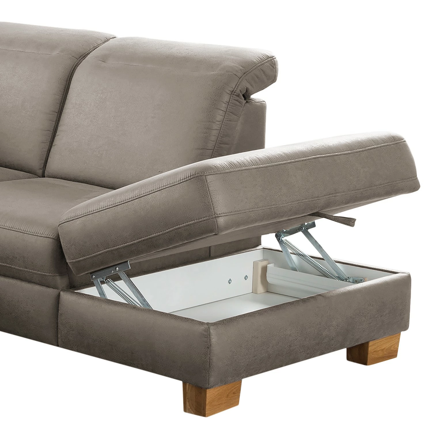 Fredriks Ecksofa Kikuu - Microfaser - Microfaser Taeko: Grau - Ottomane davorstehend rechts - Mit Schlaffunktion 11 Fredriks Ecksofa Kikuu - Microfaser - Microfaser Taeko: Grau - Ottomane davorstehend rechts - Mit Schlaffunktion – Bild 11