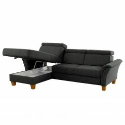Fredriks Ecksofa Estufa - Flachgewebe - Flachgewebe Amra: Anthrazit - Longchair davorstehend links - Mit Schlaffunktion -Wohnzimmermöbel boutique en ligne 1000314669 211221 13054501209 DETAILS P000000001000314669