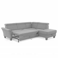 Fredriks Ecksofa Eustis - Flachgewebe Amra: Blaugrau - Ottomane davorstehend rechts - Mit Schlaffunktion -Wohnzimmermöbel boutique en ligne 1000314680 211221 13055801822 SKETCH DETAILS P000000001000314680 sketch