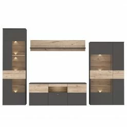 Loftscape Wohnwand Corey (4-teilig) - Inkl. Beleuchtung - Eiche Dekor / Grau -Wohnzimmermöbel boutique en ligne 1000314793 211215 081140000033 DETAILS P000000001000314793 1