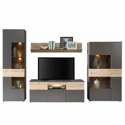 Loftscape Wohnwand Corey (4-teilig) - Inkl. Beleuchtung - Eiche Dekor / Grau -Wohnzimmermöbel boutique en ligne 1000314793 211229 103051000032 DETAILS P000000001000314793 1