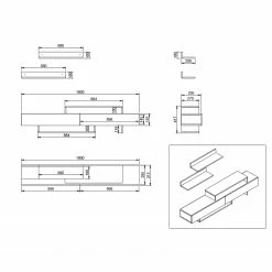 Loftscape Wohnkombination Nils (2-teilig) - Weiß / Walnuss Dekor -Wohnzimmermöbel boutique en ligne 1000314846 211214 133830000515 SKETCH DETAILS P000000001000314846 sketch