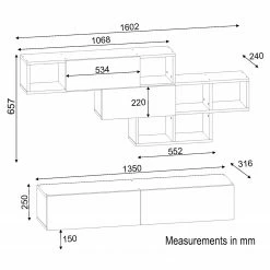 Loftscape Wohnkombination Agency (2-teilig) - Weiß / Walnuss Dekor -Wohnzimmermöbel boutique en ligne 1000314892 211214 13383300610 SKETCH DETAILS P000000001000314892 sketch