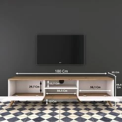 Loftscape TV-Lowboard Rangun - Weiß / Eiche Dekor 11 Loftscape TV-Lowboard Rangun - Weiß / Eiche Dekor -Wohnzimmermöbel boutique en ligne 1000314895 211214 13383300629 SKETCH DETAILS P000000001000314895 sketch