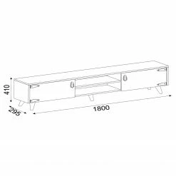 Red Living TV-Lowboard Arbonne - Walnuss Dekor / Schwarz -Wohnzimmermöbel boutique en ligne 1000314896 211214 13383300635 SKETCH DETAILS P000000001000314896 sketch