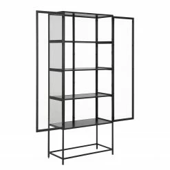 Red Living Vitrinenschrank Coogee - Schwarz / Eiche Schwarzbraun Dekor - Höhe: 186 cm -Wohnzimmermöbel boutique en ligne 1000315210 211214 11594300259 DETAILS P000000001000315210