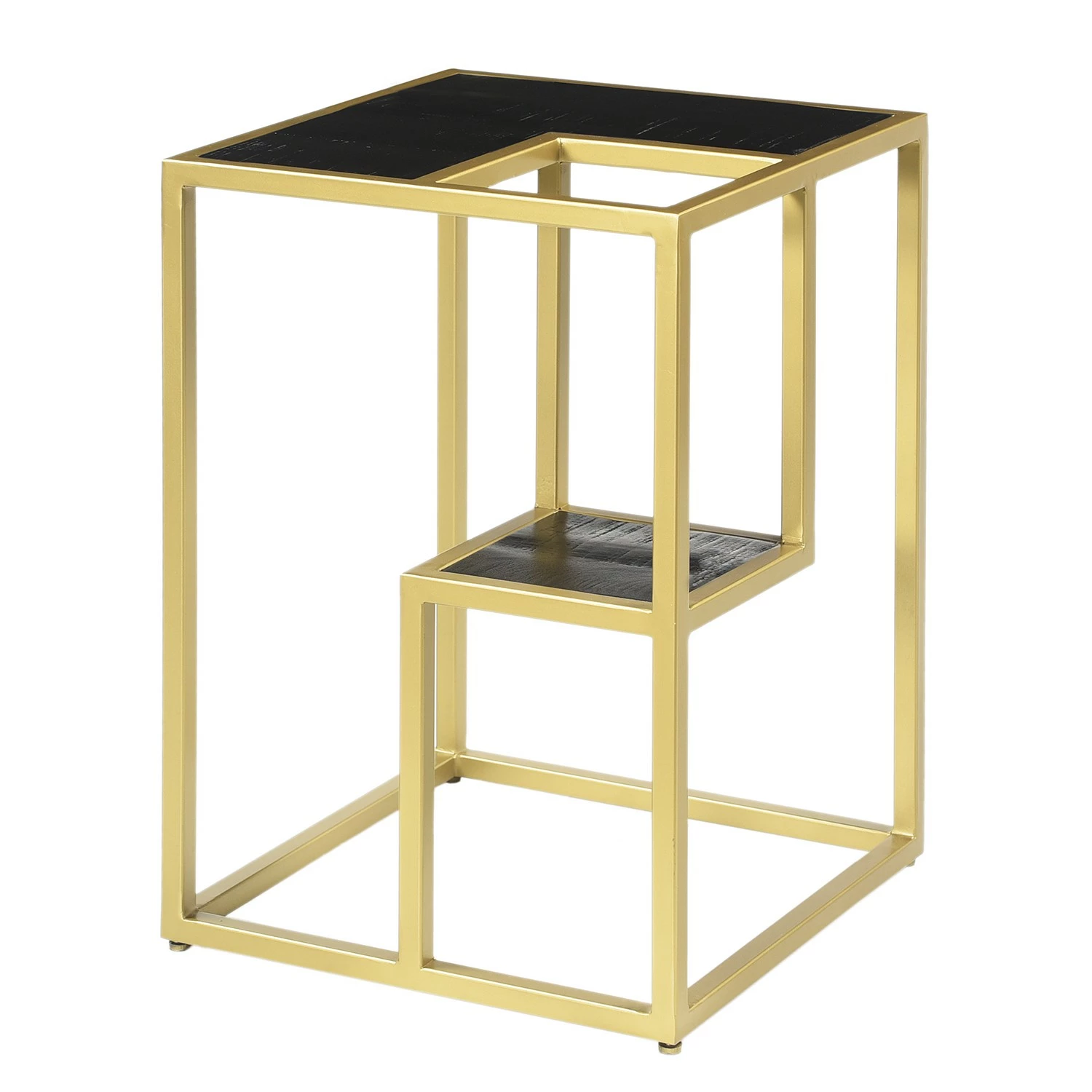 Jack & Alice Beistelltisch Nooble - Mango massiv / Metall - Mango Schwarz / Gold 1 Jack & Alice Beistelltisch Nooble - Mango massiv / Metall - Mango Schwarz / Gold