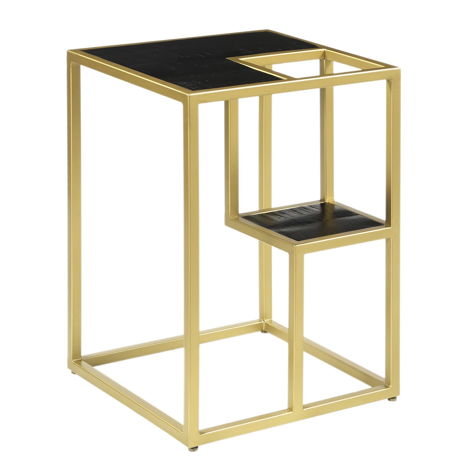 Jack & Alice Beistelltisch Nooble - Mango massiv / Metall - Mango Schwarz / Gold 2 Jack & Alice Beistelltisch Nooble - Mango massiv / Metall - Mango Schwarz / Gold – Bild 2