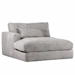 Loftscape Recamiere Izumo - Cordstoff Coco: Hellgrau - Ottomane davorstehend links