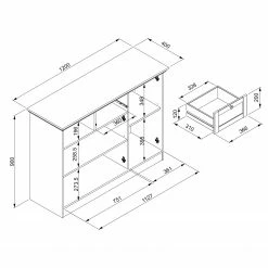 Norrwood Kommode Woodland I - Anthrazit -Wohnzimmermöbel boutique en ligne 1000316615 211221 114545000593 SKETCH DETAILS P000000001000316615 sketch