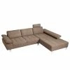 ADA trendline Ecksofa Neo - Webstoff - Hellbraun - Longchair davorstehend rechts