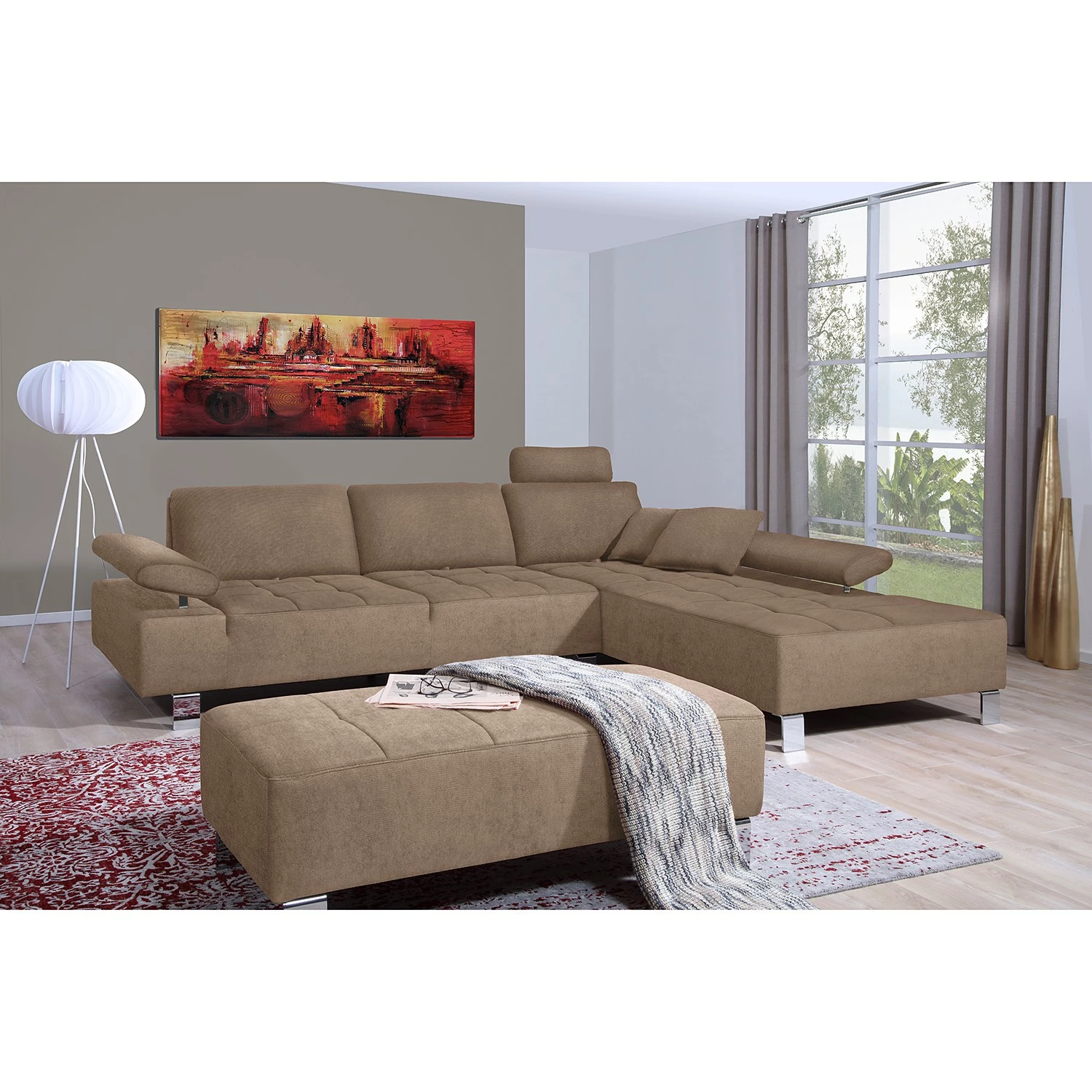 ADA trendline Ecksofa Neo - Webstoff - Hellbraun - Longchair davorstehend rechts 2 ADA trendline Ecksofa Neo - Webstoff - Hellbraun - Longchair davorstehend rechts – Bild 2