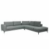 ADA trendline Ecksofa Nuoro - Webstoff - Taubengrau - Armlehne davorstehend links