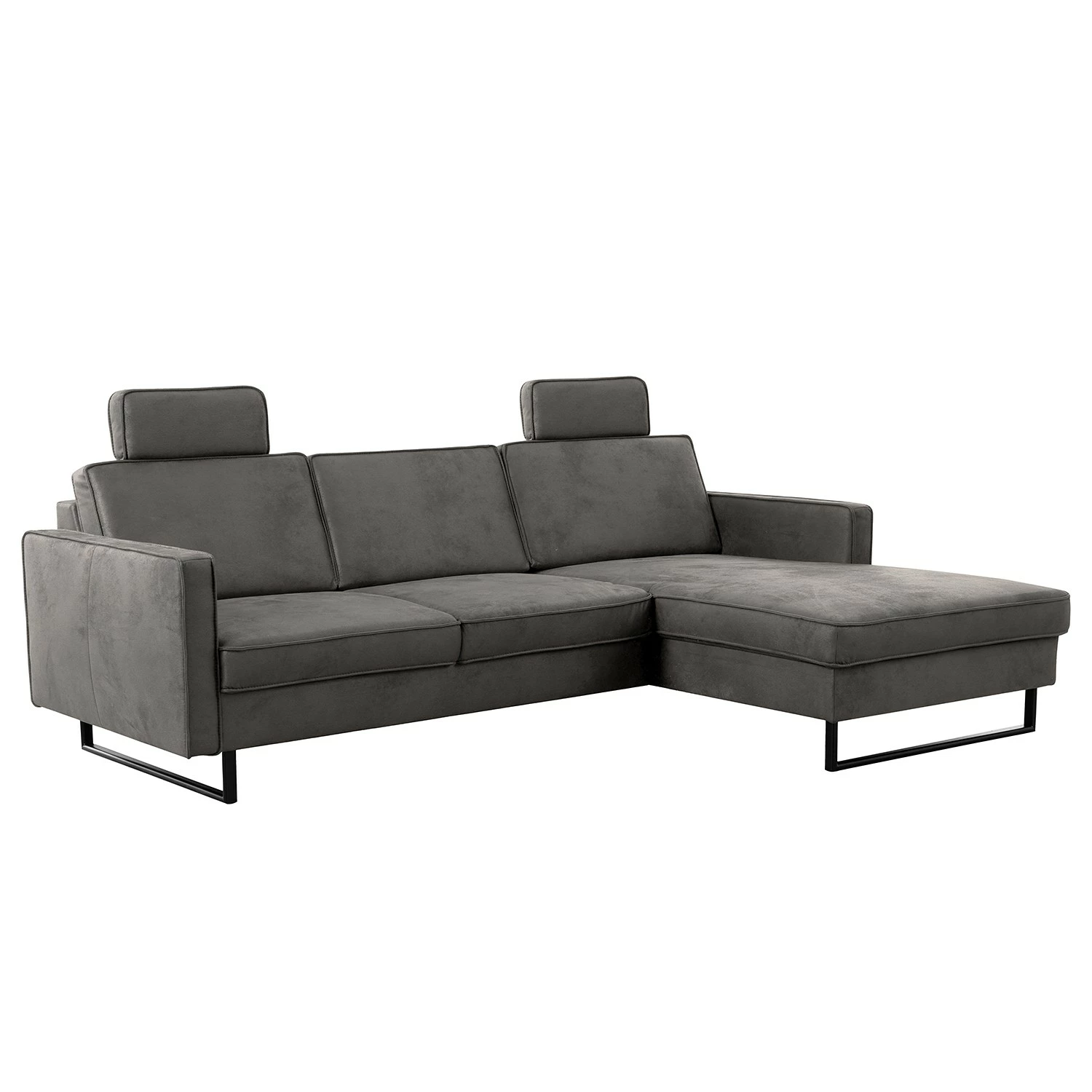 Loftscape Ecksofa Godow II - Microfaser Flavie: Grau - Longchair davorstehend rechts 1 Loftscape Ecksofa Godow II - Microfaser Flavie: Grau - Longchair davorstehend rechts